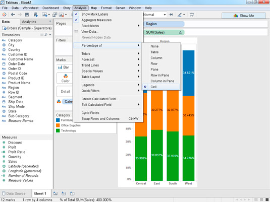 How to Create Table Calculations and Percentages in Tableau dummies