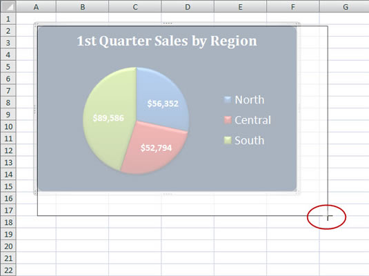 Moving and Resizing an Embedded Excel 2007 Chart - dummies