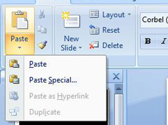 Use Cut, Copy, and Paste in PowerPoint 2007 dummies