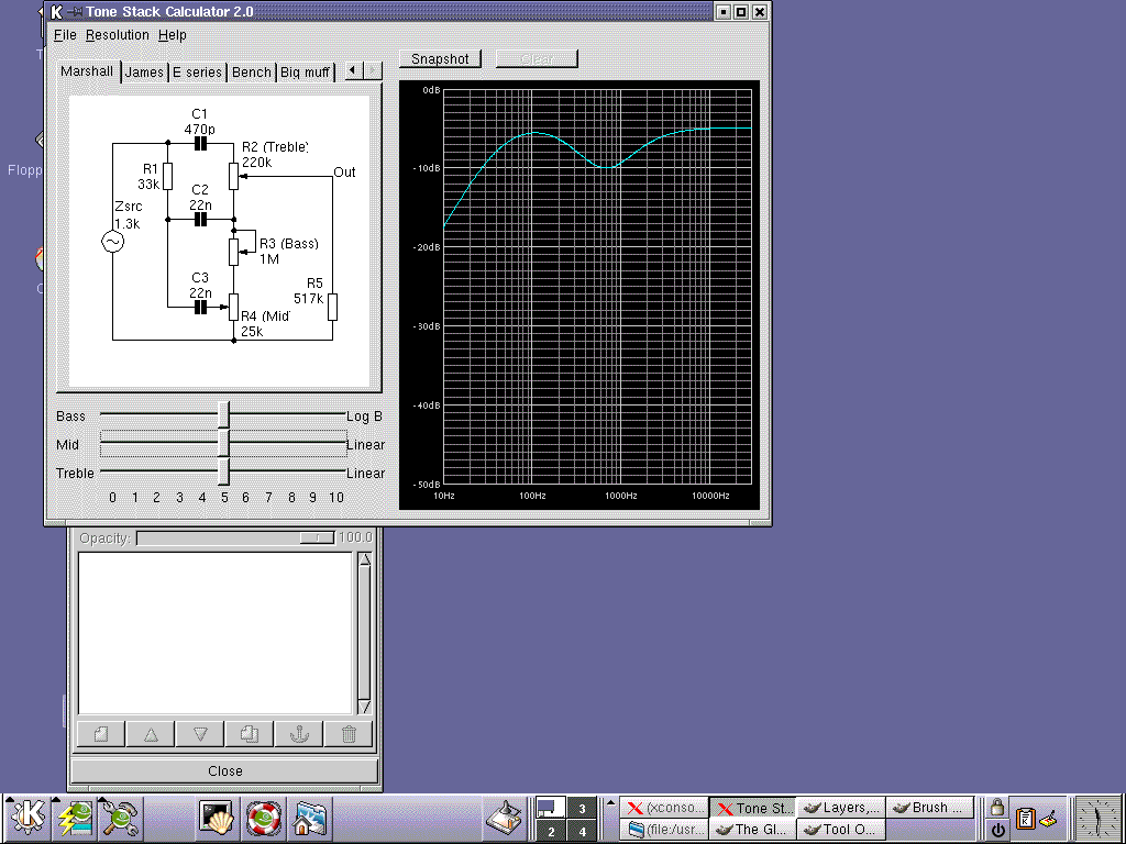 Tone Stack Calculator Linux