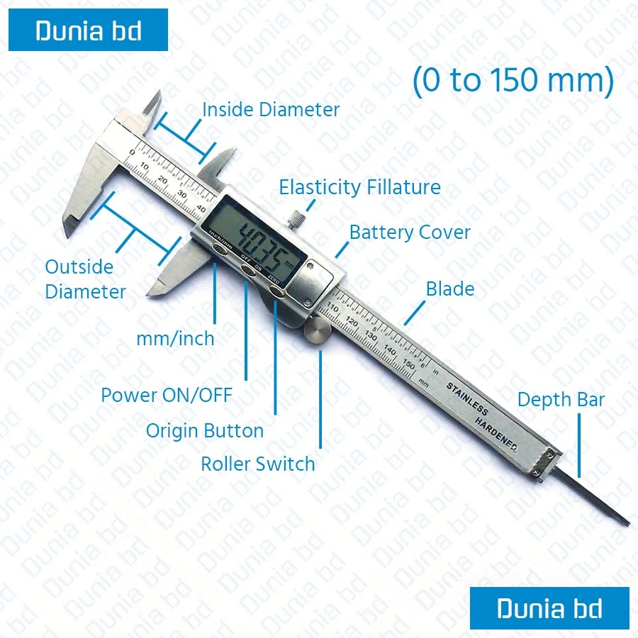 Vernier Calipers Stainless Steel Digital LCD Vernier Caliper Micrometer
