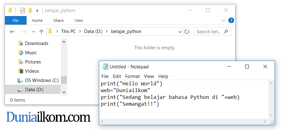 Cara Menjalankan File Python dari CMD Duniailkom