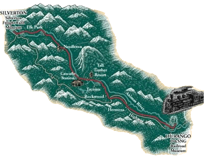 Durango To Silverton Train Map The Route - Official Durango & Silverton Narrow Gauge Railroad Train