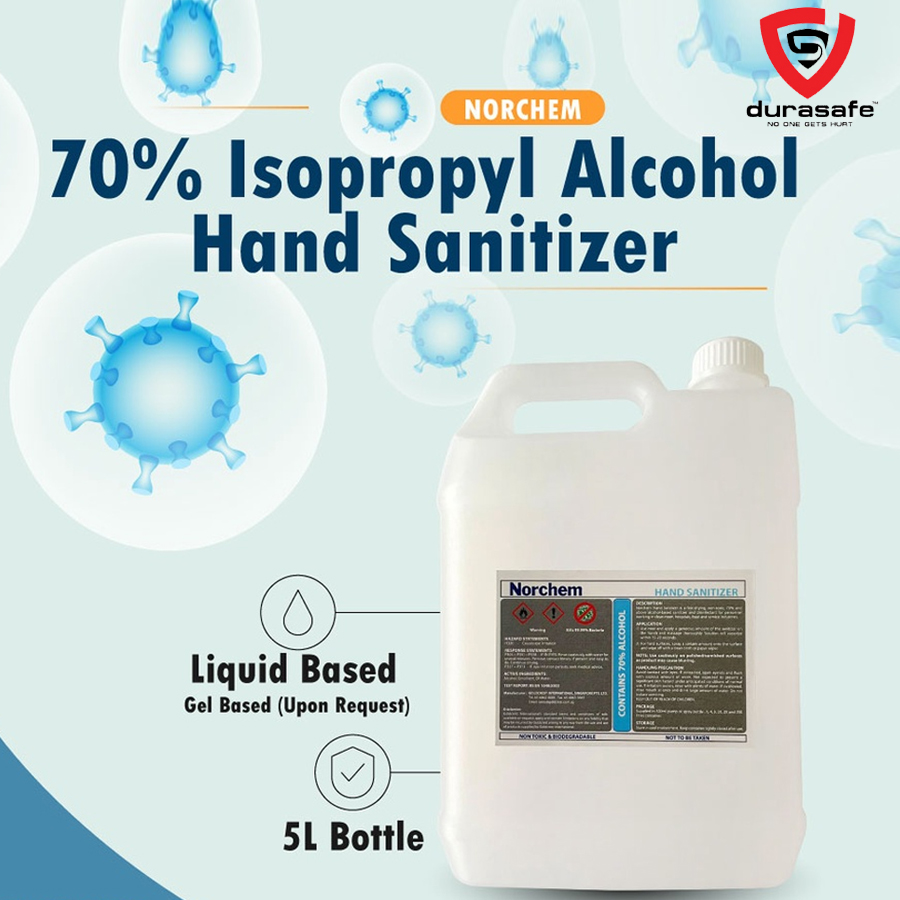 NORCHEM Hand Sanitizer 70 Isopropyl Alcohol Based 5L Durasafe Shop