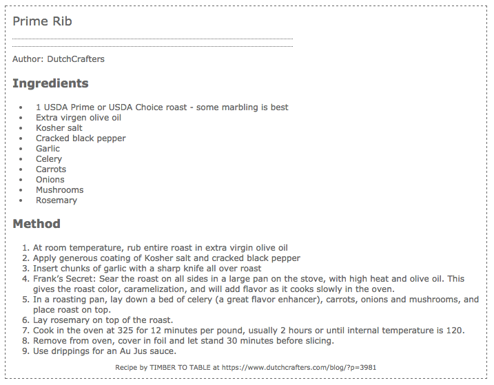 Favorite Holiday Recipes from our Staff TIMBER TO TABLE