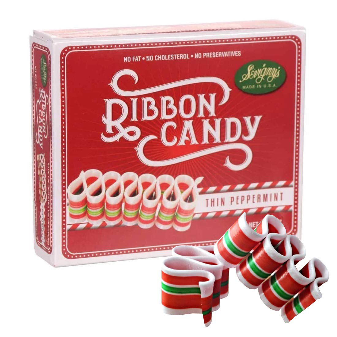Classic Thin Peppermint Ribbon Candy OldFashioned Christmas Candy