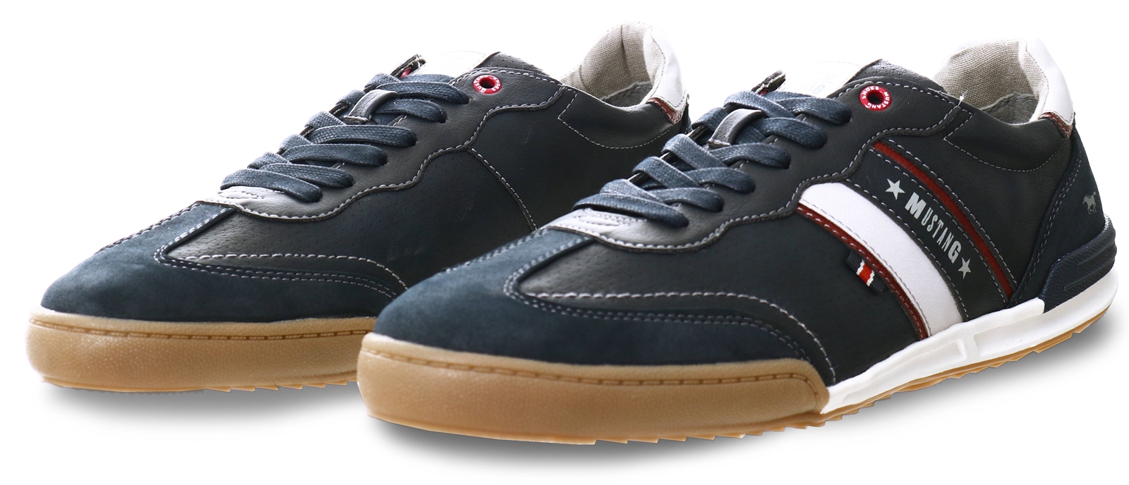 Mustang Navy Panel Lace Up Trainers Shop the latest fashion online DV8