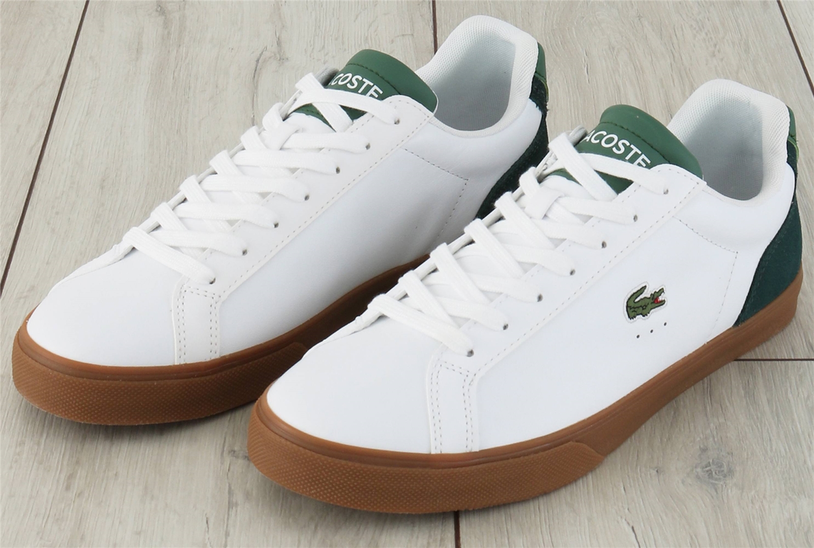 Lacoste White & Gum Lerond Pro Leather Colour Block Trainers Shop the