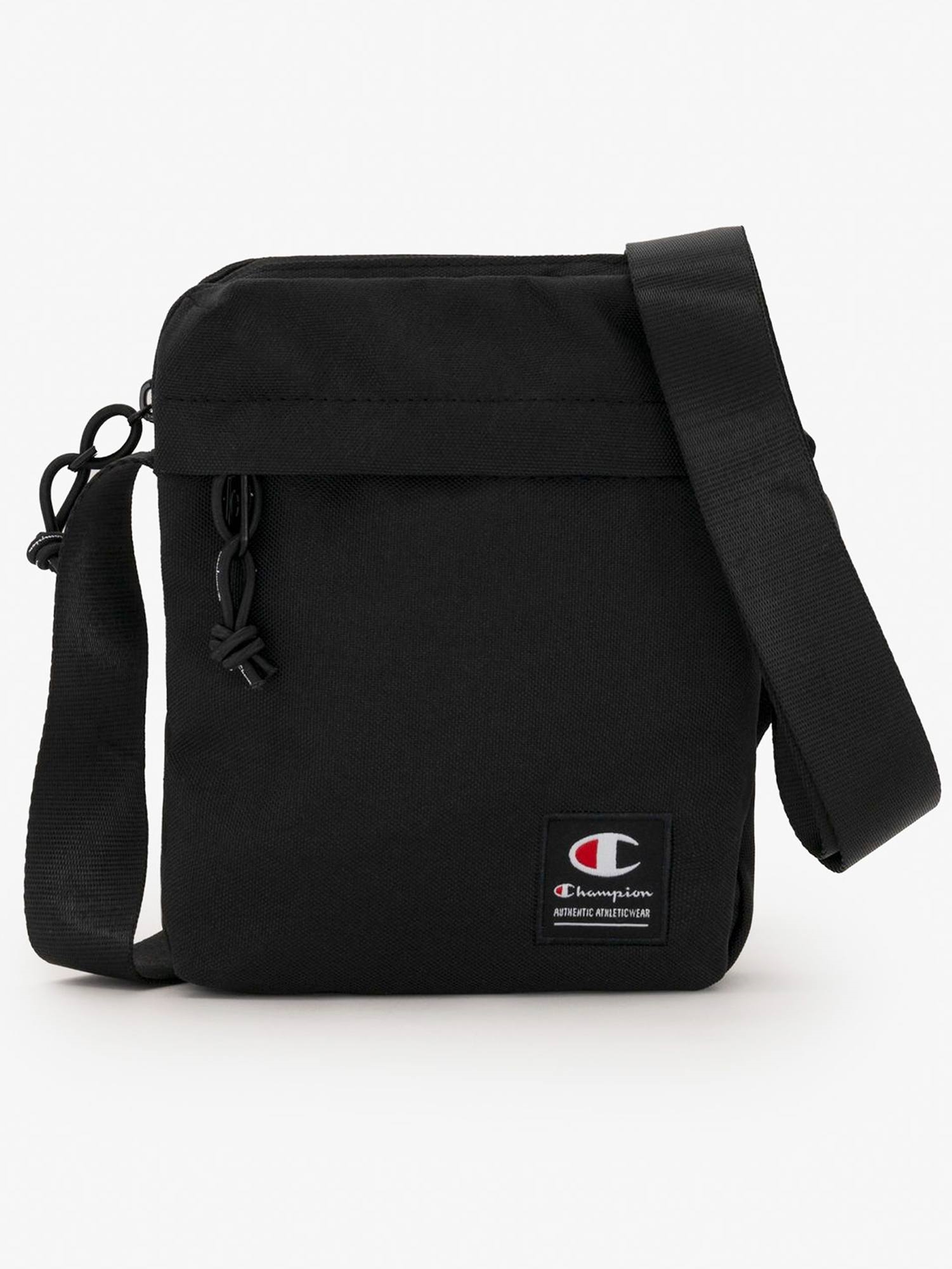 Champion Black Zipped Small Shoulder Bag Shop the latest fashion