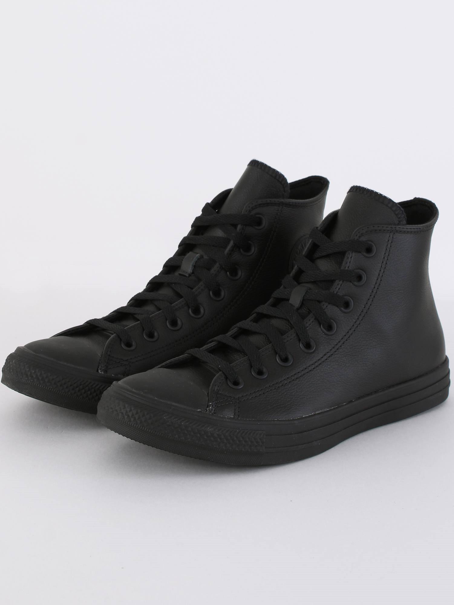 Converse Black Chuck Taylor All Star Leather High Top Shoe Shop the