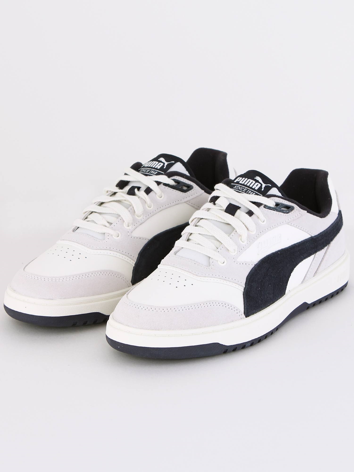 Puma Warm White Grey Double Court Trainers Shop the latest fashion