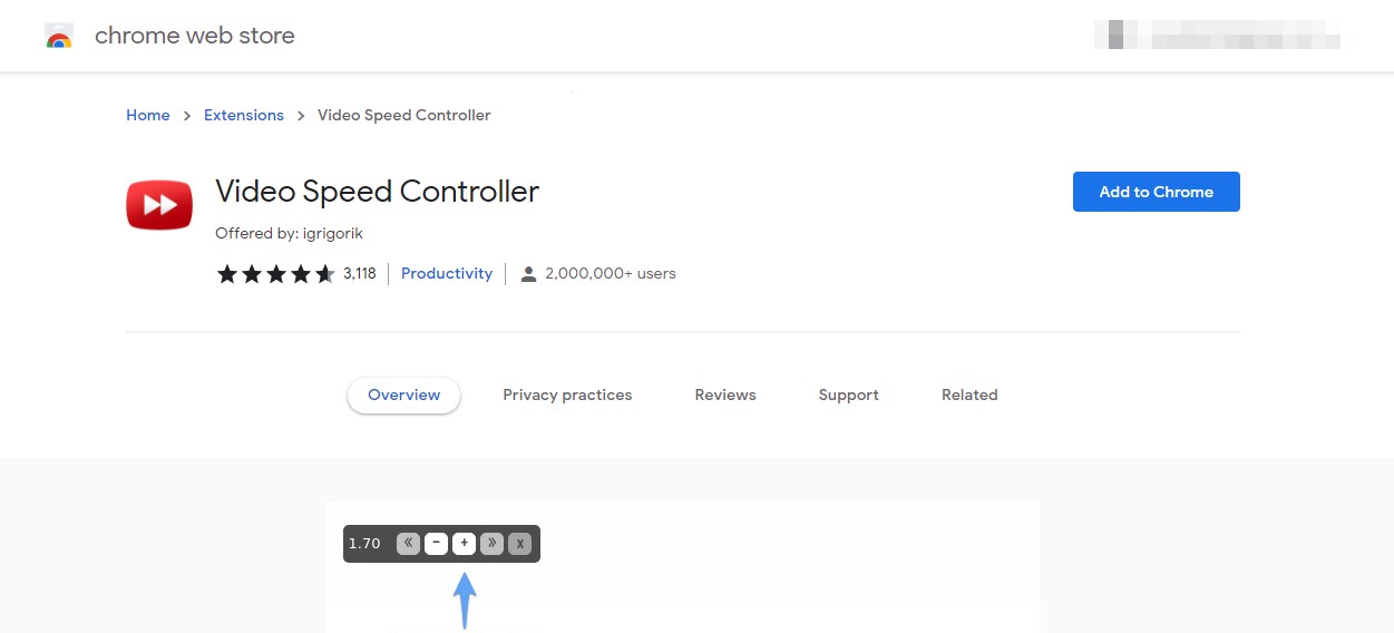 Video Speed Controller Google Chrome, Firefox, Safari Extensions