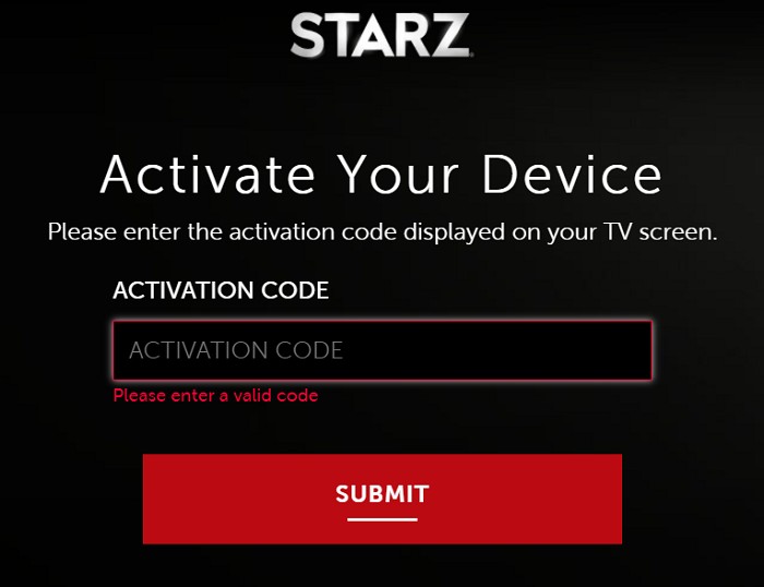 How To Enter Activate Code For Starz?