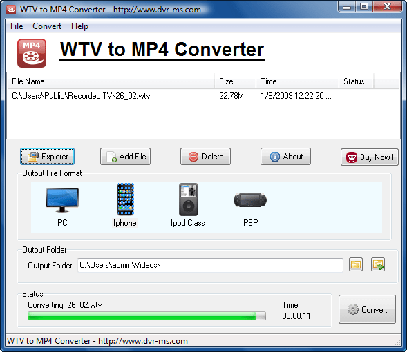 WTV to MP4 Converter screenshot X 64bit Download
