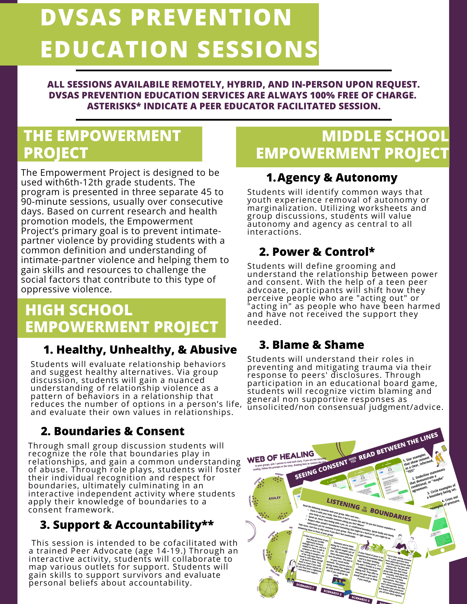 The Empowerment Project for Middle School Students