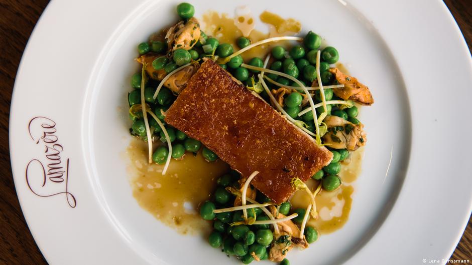 Pork belly with mussel salad, France 50 kitchens, one city 50