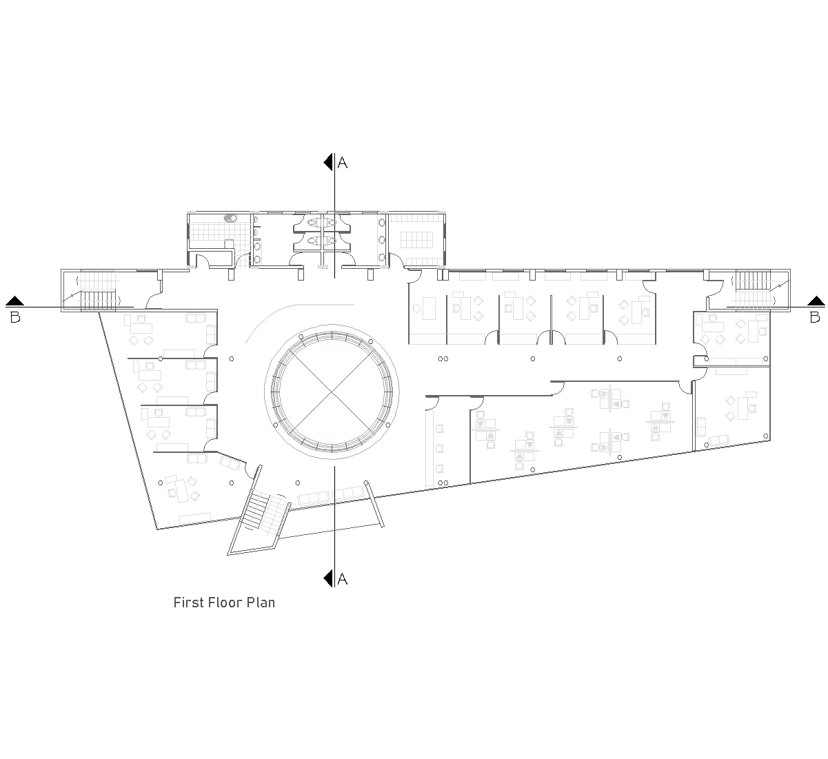 Office with coworking space DWG CAD Project Free Download