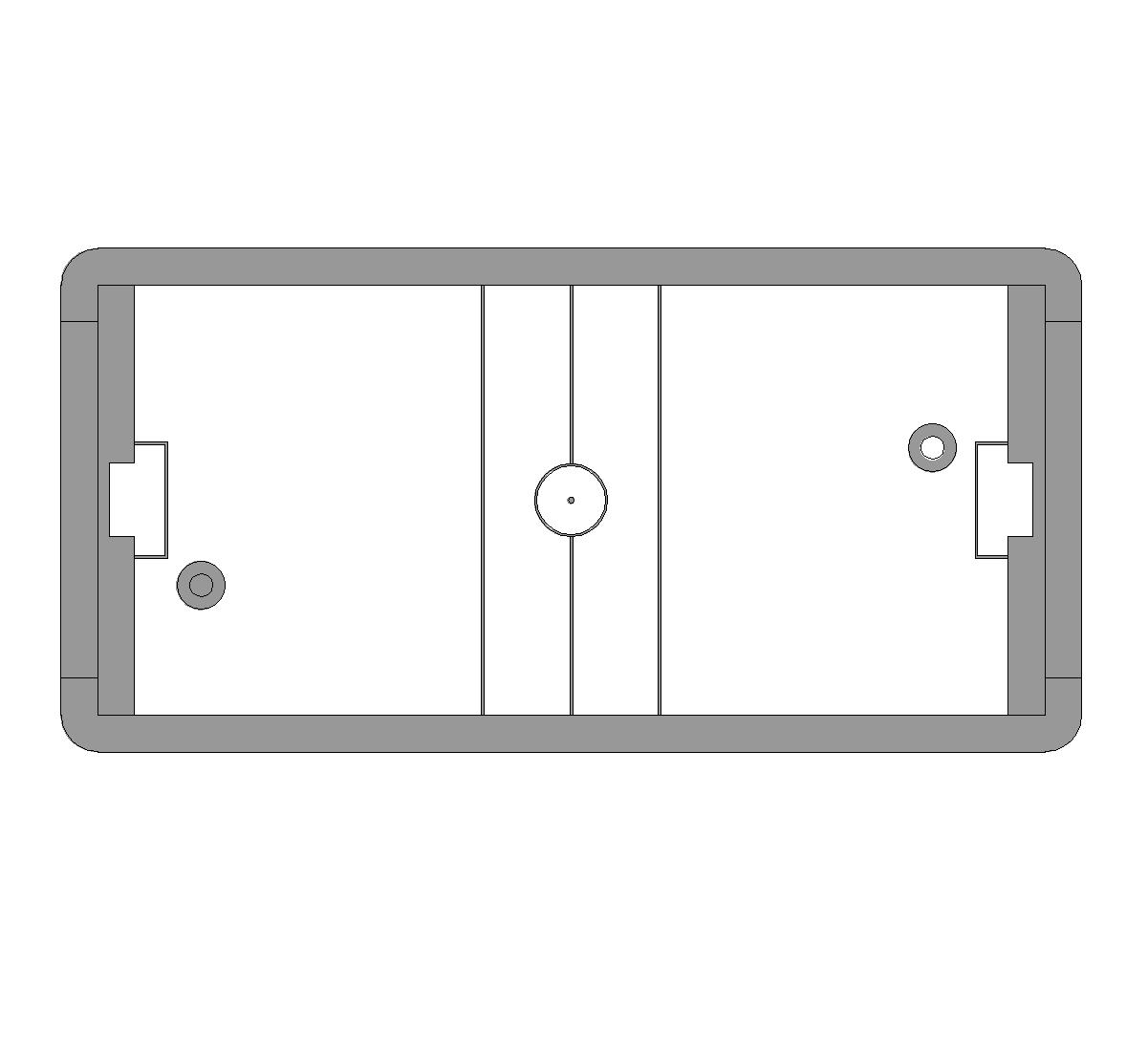 Plan of an air hockey table DWG CAD Block Free Download