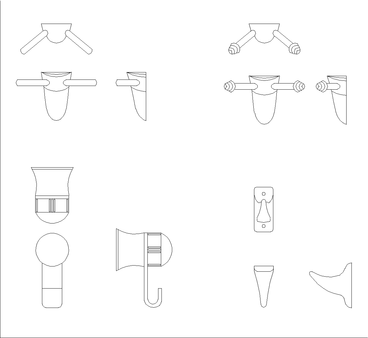 Ganchos para batas Bloques CAD DWG Descarga Gratis