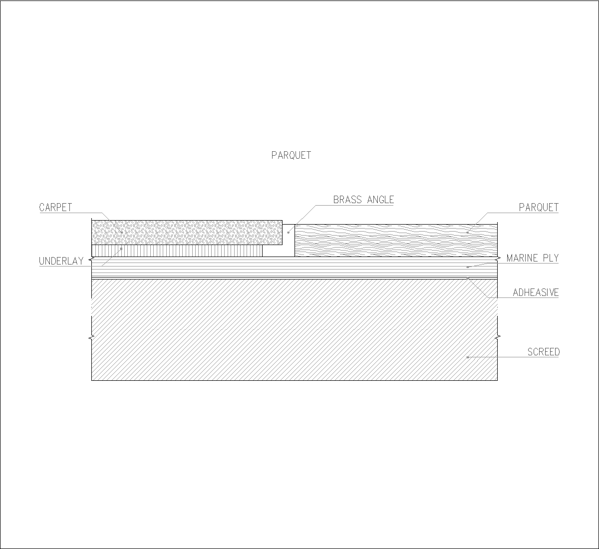 Flooring with ceramic tiles DWG CAD Detail Free Download
