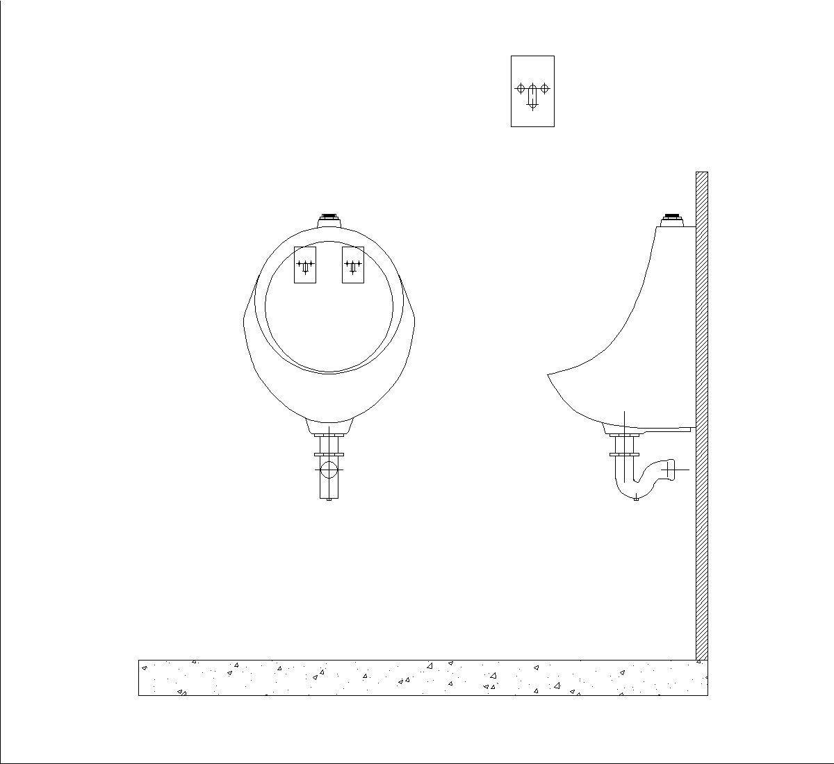 Urinal bowl DWG CAD Block Free Download