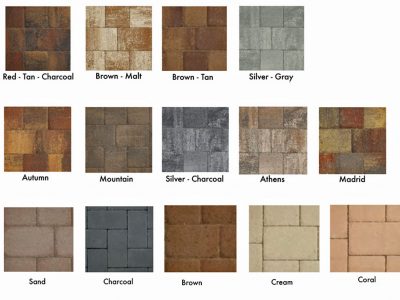 Interlocking Pavers Color Chart - David Wayne Hardscapes, LLC.