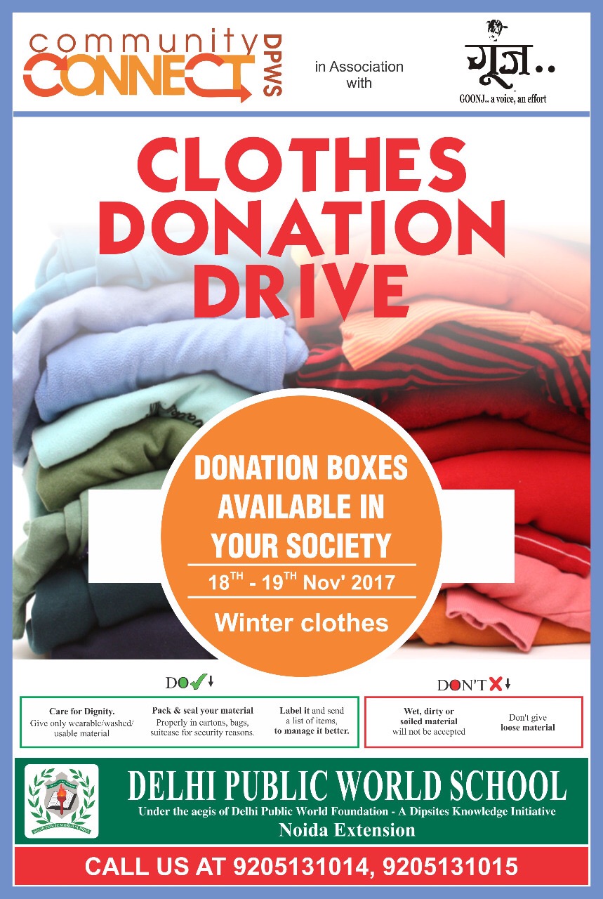 Cloth Donation Drive Delhi World Public School