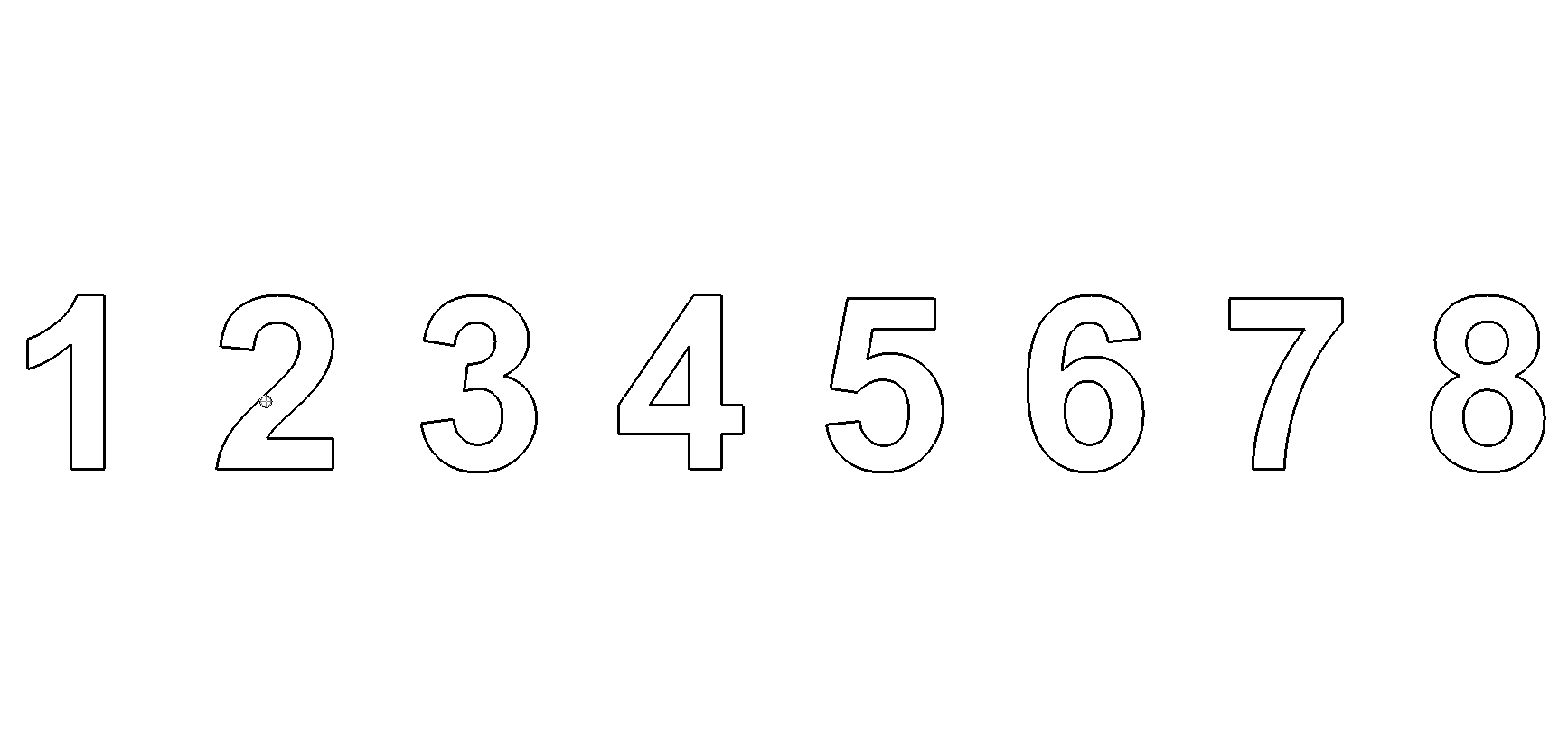 Zahlen / Hausnummer 1 8 Numbers / Number 18 dxf dwg Vorlagen