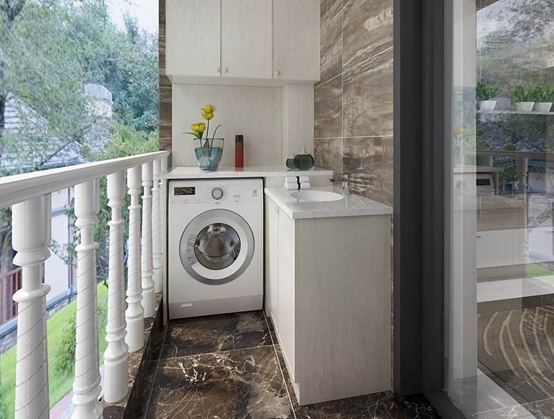 HighQuality Modern Cream Laminate Wood Grain SS Laundry Room Storage Manufacturers and