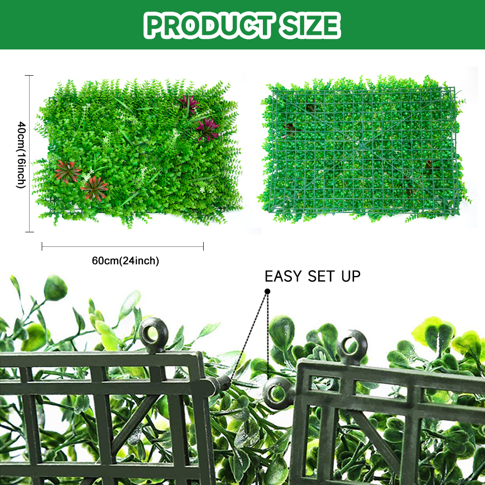 Wholesale Artificial Hedge New Design fakes Grass Plant Panel Green