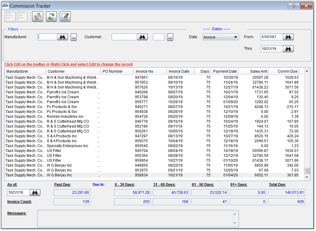 Commission Reconciliation dynaMACS Sales Agency Software
