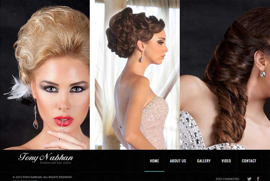 tony nabhan hair salon website by ddi,mobile app development company