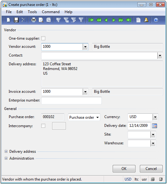 Microsoft Dynamics Axapta Trade and Logistics 7 (Purchase business