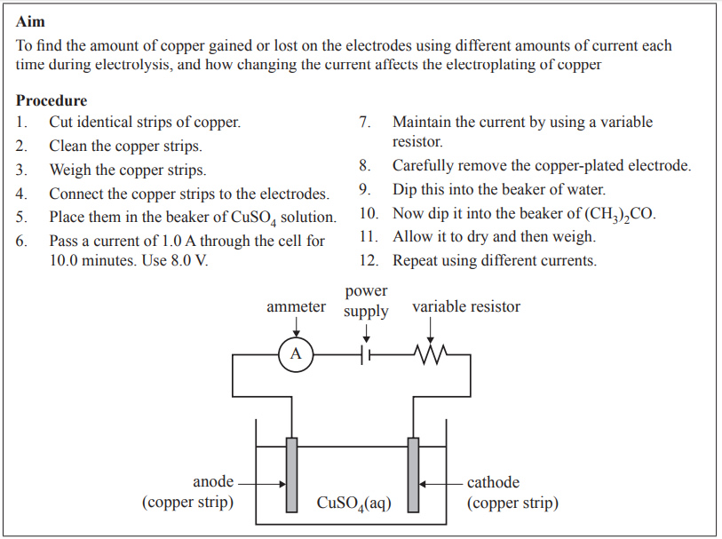 Chemistrypast exam NHT questionsexperimental technique2018