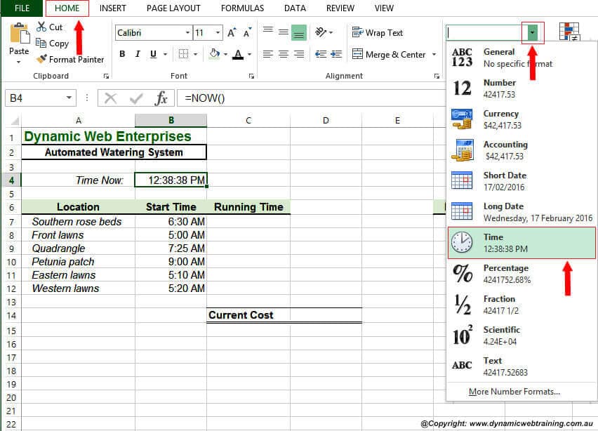 The NOW Function in Excel Dynamic Web Training Blog