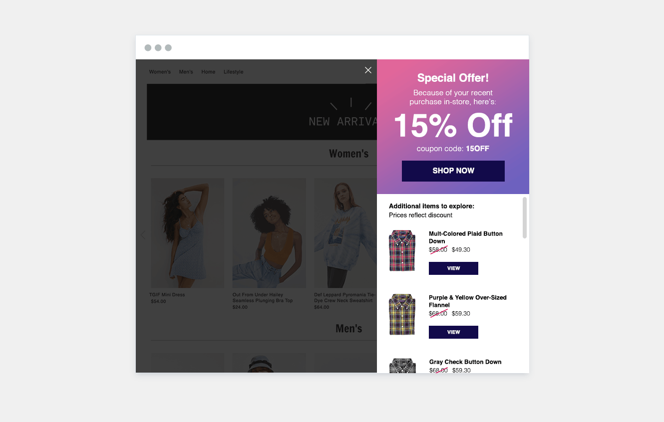 Using instore purchase data to enhance the online shopping experience