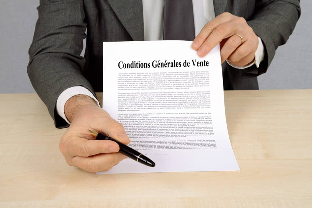 Les conditions générales de vente mise en garde