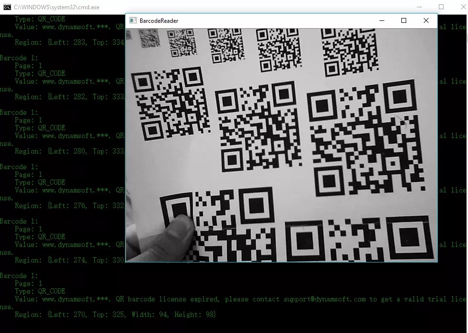 Realtime cam Barcode Detection with OpenCV and C++ Dynamsoft