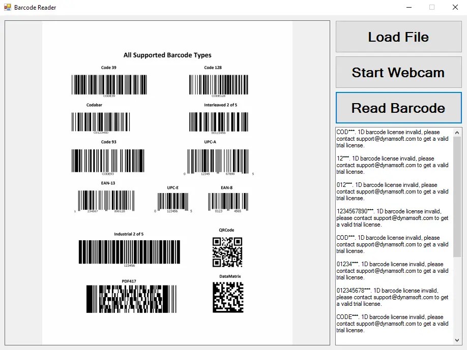 WinForm Barcode Reader with Webcam and C Dynamsoft Developers