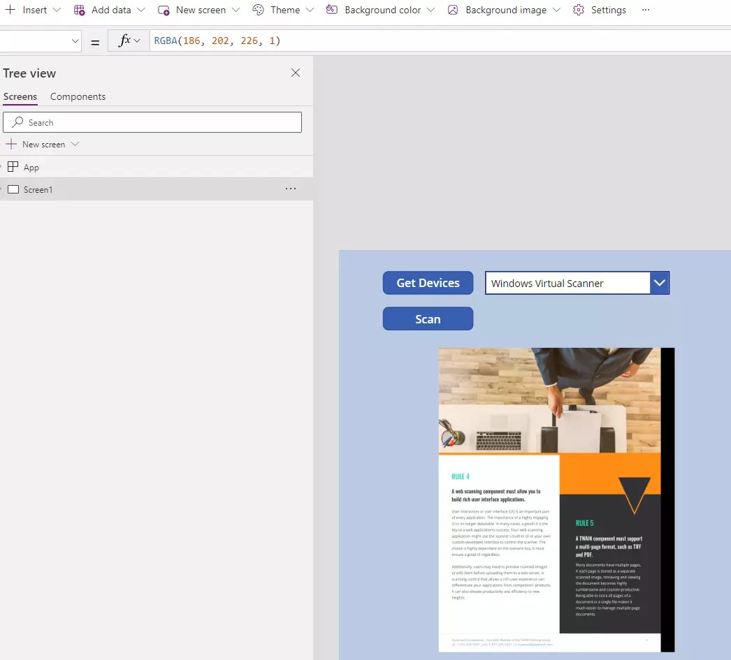 Power Apps Dev Integrating Document Scanning Functionality into Canvas