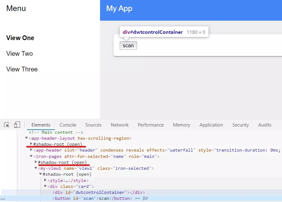 How to Make Dynamic Web TWAIN Work with Polymer Shadow DOM