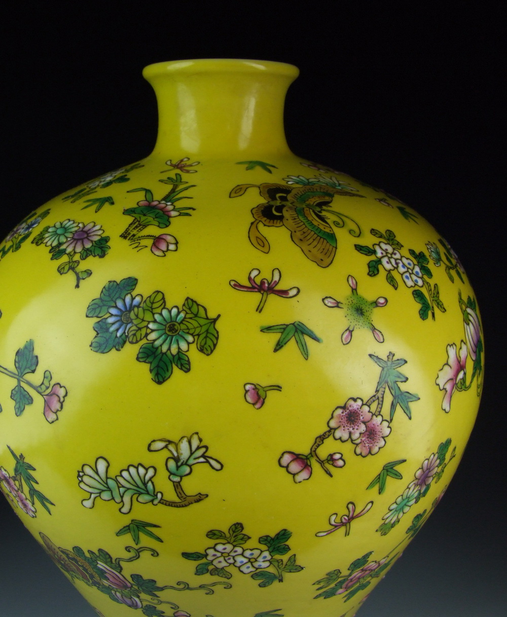 Chinese Antique Yellow Glazed Porcelain Vase with Butterfly eBay