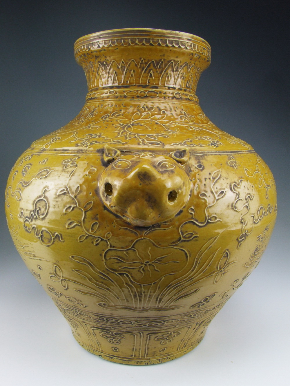 Amazing China Antique Yellow Glaze Porcelain Vase mandarin duck eBay