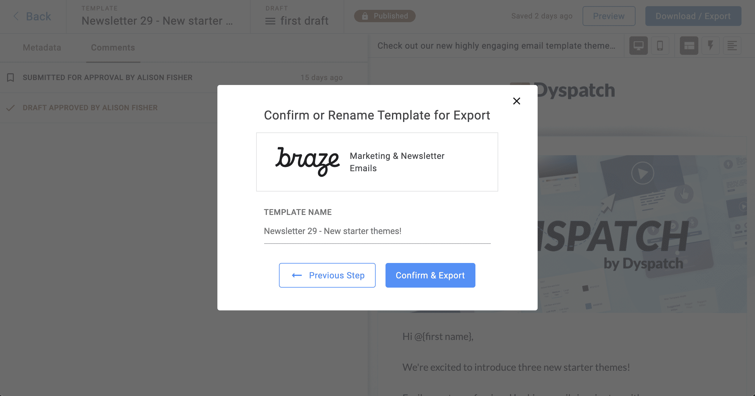 Sync Email Templates to Braze, Now in Dyspatch Dyspatch