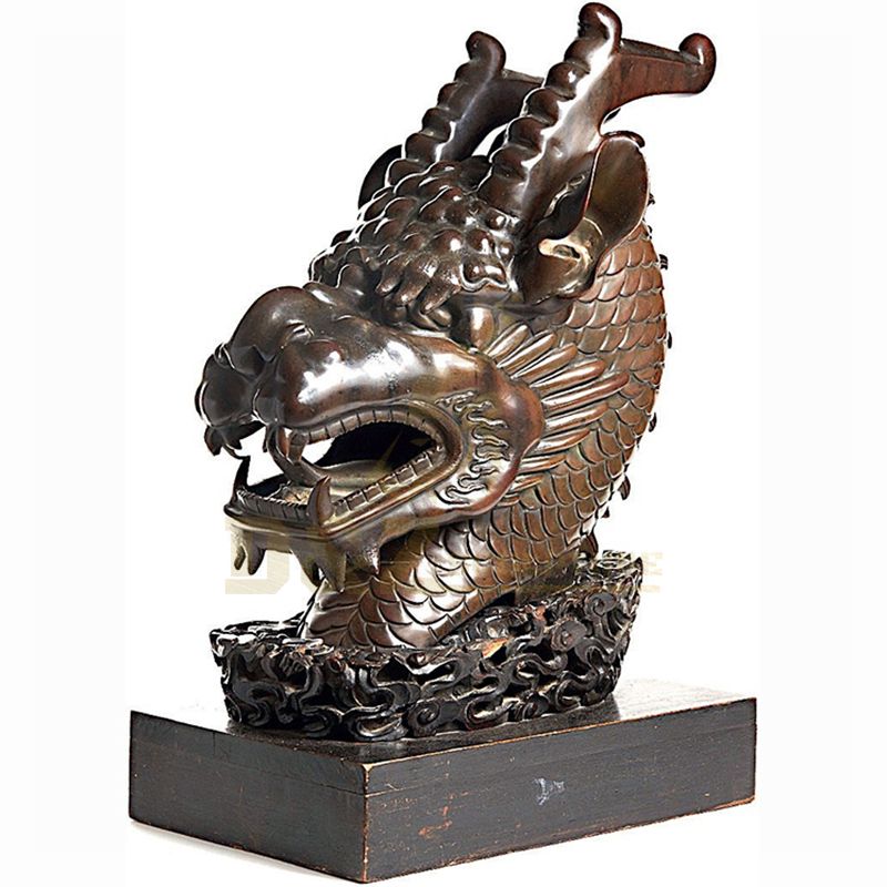 classical design Large Brass Sculptures Bronze Cast Chinese dragon head