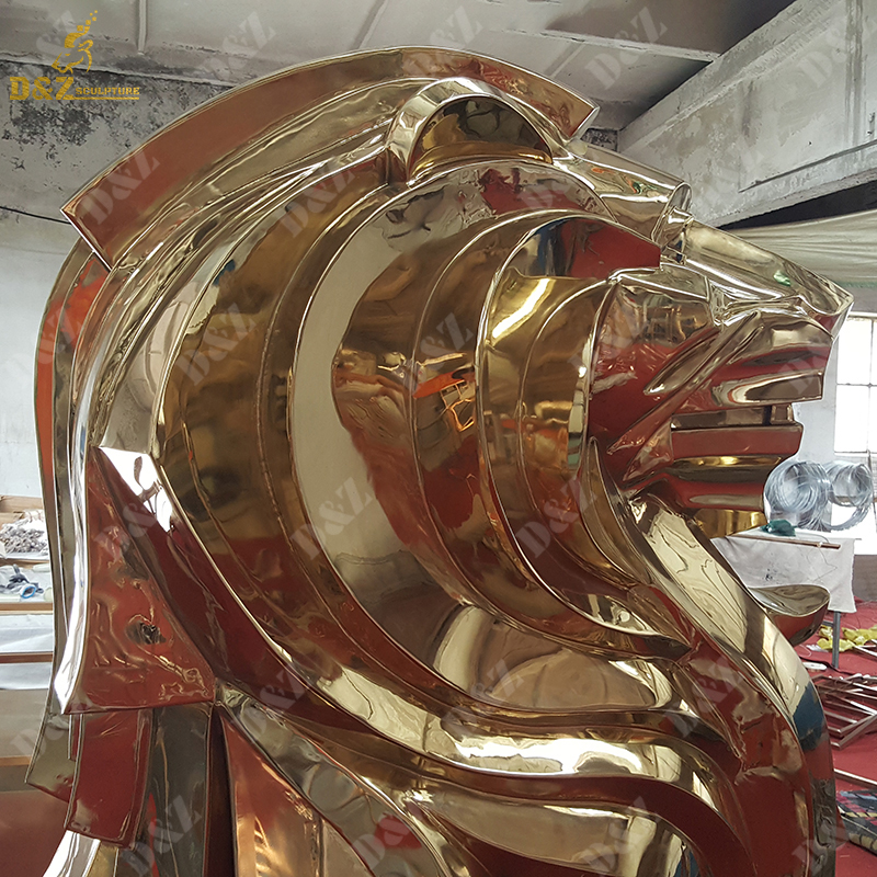 large gold lion statue for sale