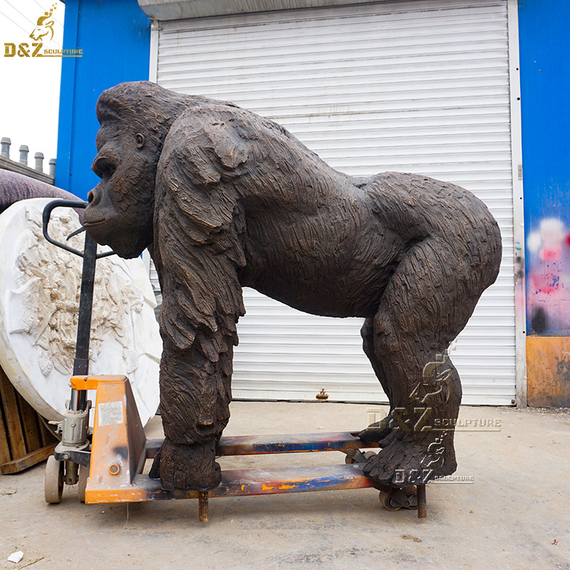life size bronze gorilla outdoor yard statue for sale