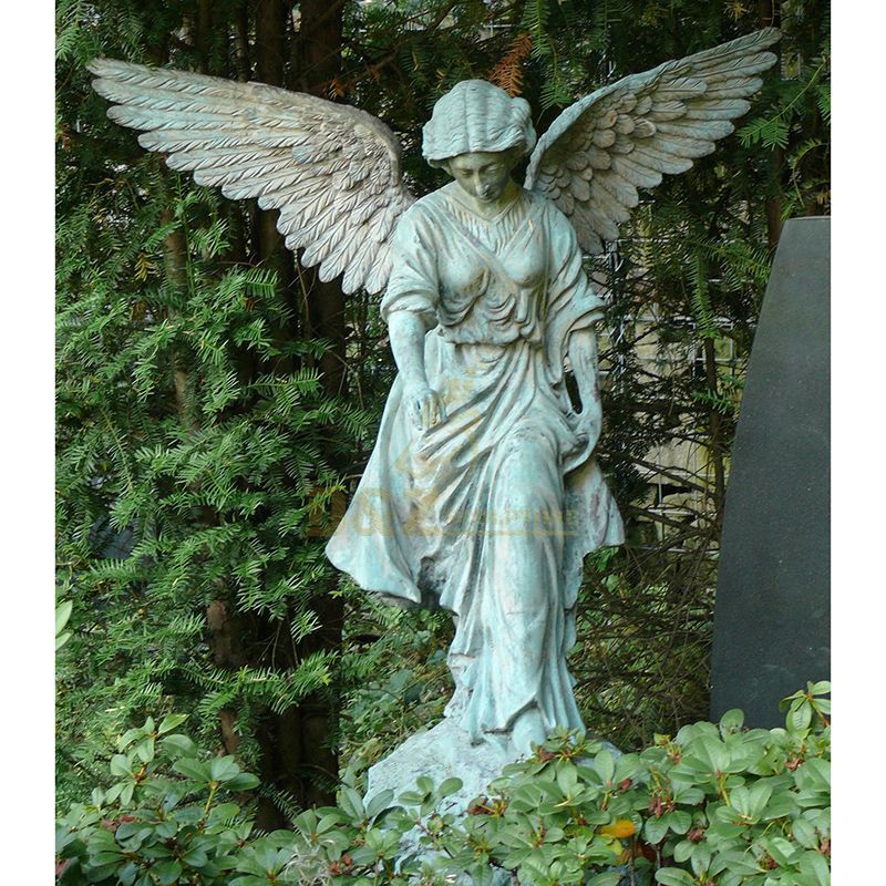 outdoor graveyard life size weeping angel statues
