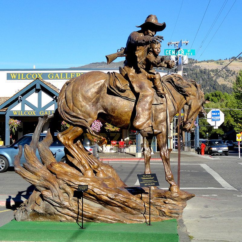 famous outdoor art decor casting life size Western bronze cowboy statue