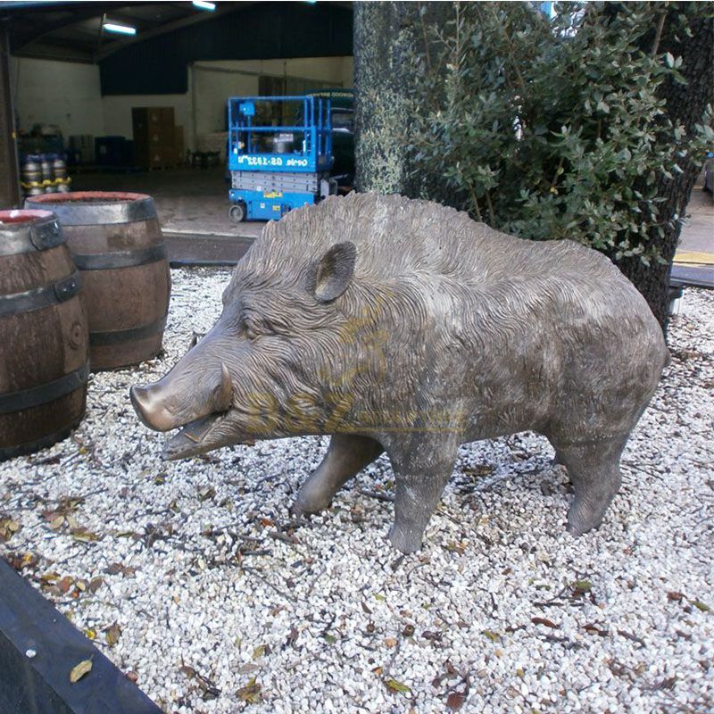Life size metal animal sculptures bronze wild boar statues for sale